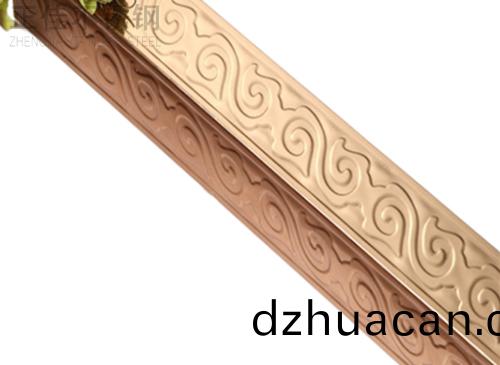 304不銹鋼方管玫瑰金花紋2